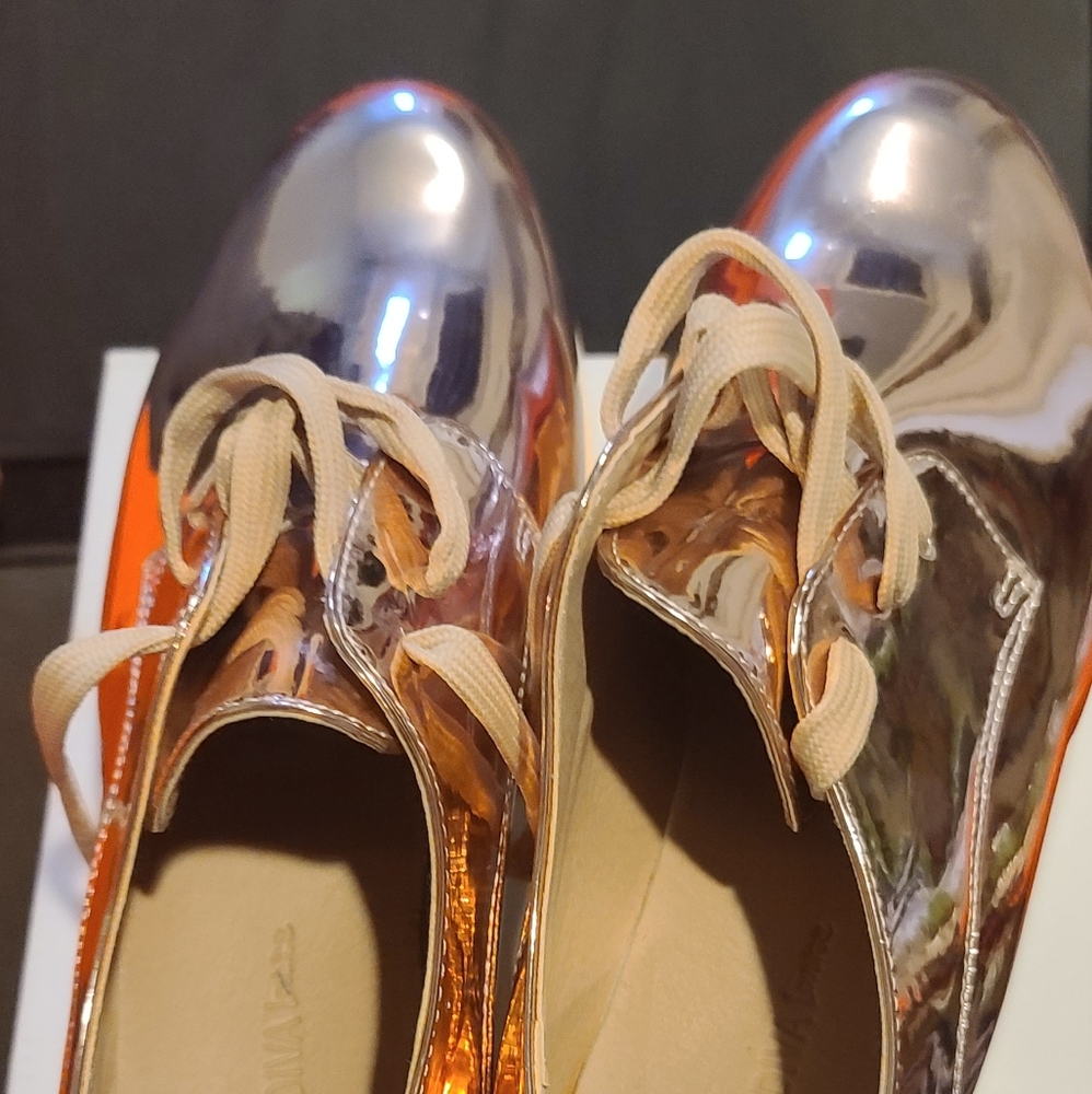 Rose gold metallic shoes